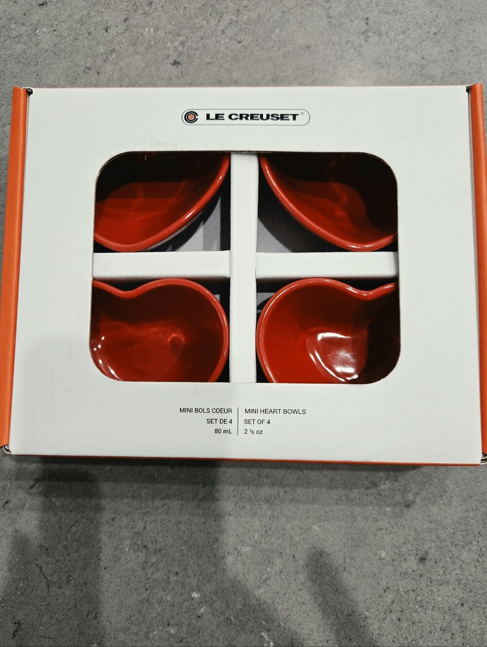 Le Creuset Red Heart Mini Bowls - Set of 4
